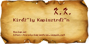 Király Kapisztrán névjegykártya