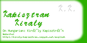 kapisztran kiraly business card